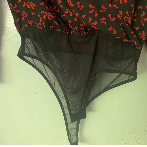 Lush- Black & Red wrap Bodysuit - Picture 2 of 2